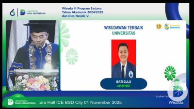 Isati Gulo Wisudawan Terbaik Universitas Dian Nusantara Pada Wisuda III Program Sarjana Tahun Akademik 2024/2025