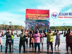 Satgas TMMD Kodim 1710/Mimika Tanam Ribuan Bibit Mangrove Bentuk Menyatu Dengan Alam