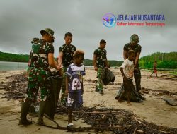 Satgas TMMD Kodim 1710/Mimika Aksi Bersih Pantai Keakwa