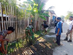 Satgas TMMD ke-129 Kodim 1505/Tidore dan Warga Bangun Drainase di Desa Lolobata Dengan Penuh Semangat Gotong Royong