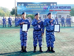 Dua Personel Berprestasi Harumkan Nama Satuan di PORAU 2026, Komandan Lanud Sjamsudin Noor Anugerahkan Piagam Penghargaan