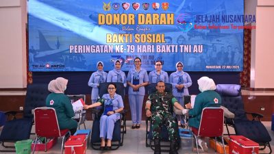 Donor Darah Digelar Lanud Sultan Hasanuddin Bersama Satuan TNI AU Makassar, Wujud Nyata Pengabdian bagi Kemanusiaan