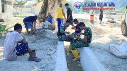 Satgas TMMD ke-129 Kodim 1505/Tidore Hangatkan Kebersamaan Makan Bersama Warga di Lokasi Pekerjaan