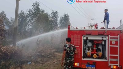 Satgas Darat Lanud Sjamsudin Noor Perkuat Pembasahan Lahan Gambut 
