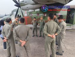 Satgas Udara Semai 7,2 Ton Dry Ice dan NaCl di Palembang